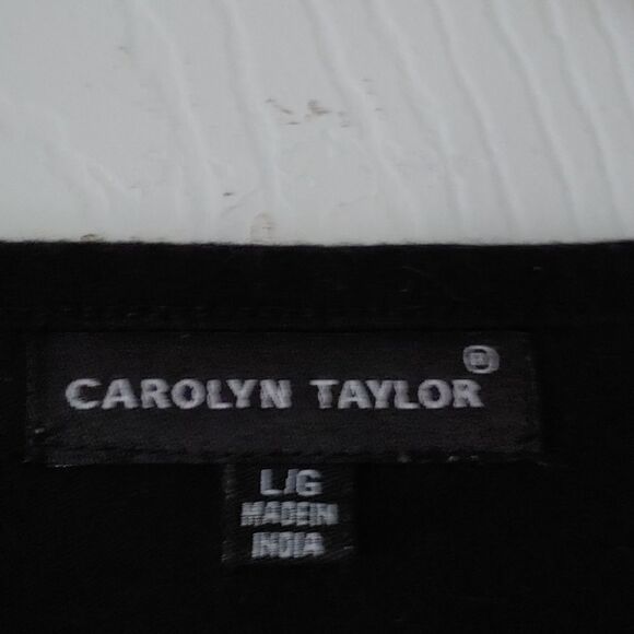 Carolyn Taylor black long sleeve shirt with Santa Sz L - Picture 3 of 4